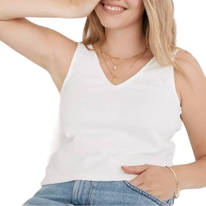 NWT Madewell White Jacquard Peekaboo-Back Crop‎ Tank XXS